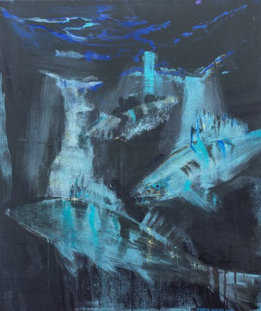 Dravci II., akryl na plátně, 100 x 85 cm, 2017 – 40 000 Kč